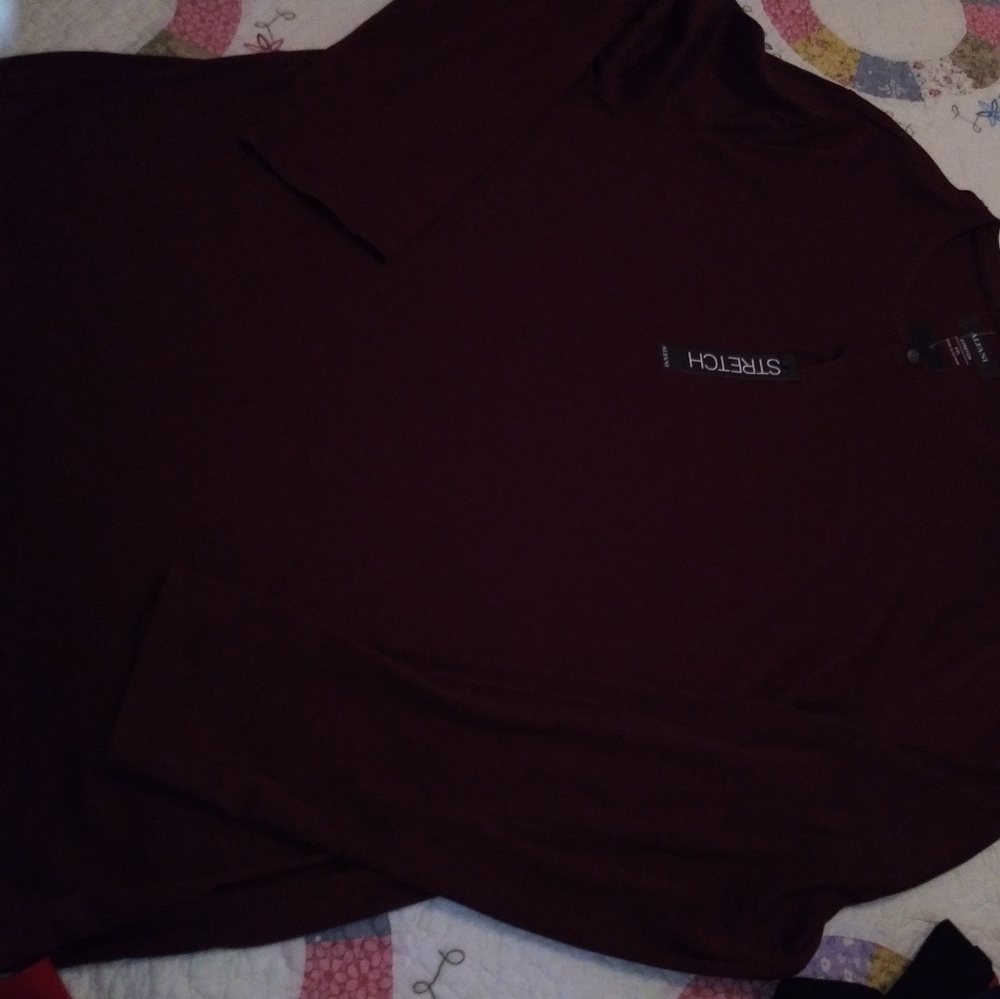 Long Sleeve Mens Maroon Shirt